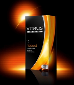 Презервативы "Vitalis Ribbed" ребристые, 12шт