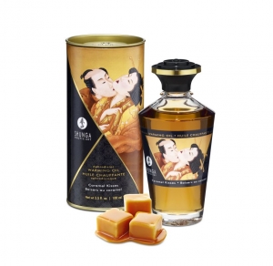 Масло массажное "Shunga Caramel Kisses" со вкусом карамели, разогревающее, 100ml