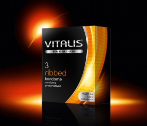 Презервативы "Vitalis Ribbed" ребристые, 3шт