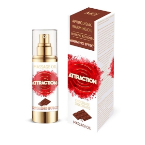 Массажное масло с разогревающим эффектом "Attraction" с ароматом шоколада, 30ml