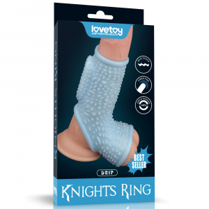 Насадка с отверстием для мошонки "Knights Ring" с вибрацией, рельефная33