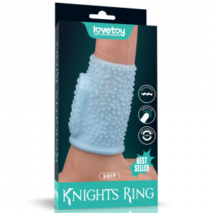 Насадка с вибрацией "Knights Ring" открытая, голубая