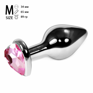 Пробка с розовым кристаллом "Vandersex Heart" металл, M