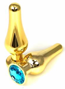 Пробка с голубым кристаллом "Vandersex Tango" металл, золото, S