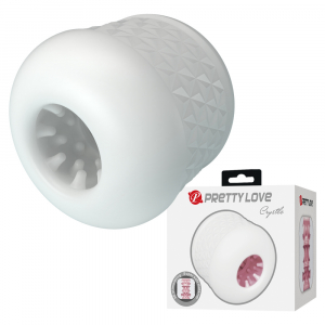 Мастурбатор рельефный "Pretty Love Crystle" сквозное отверстие, белый