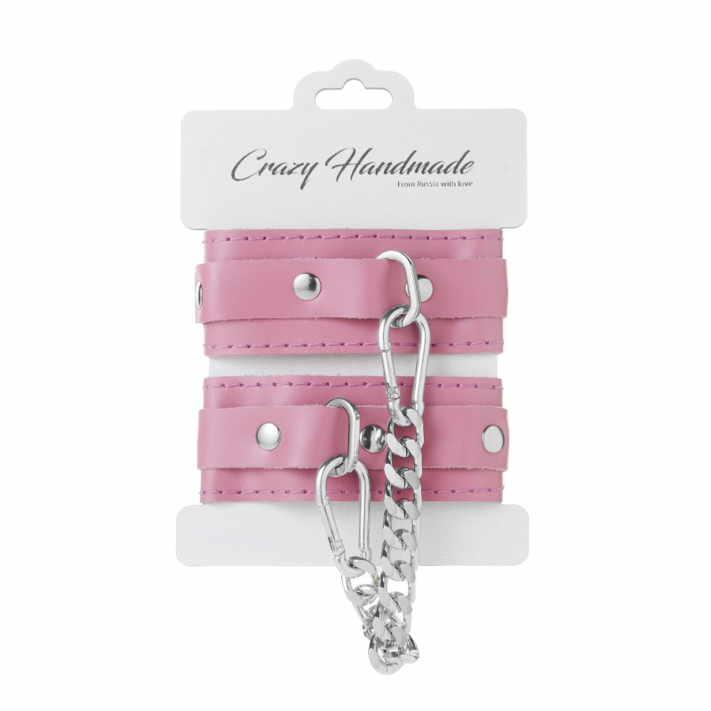 Оковы "Crazy Handmade" розовые, кожа 