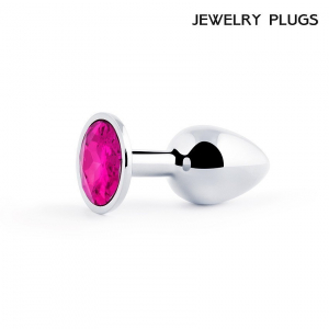 Пробка с малиновым кристаллом "Jewerly Plugs" металл, S